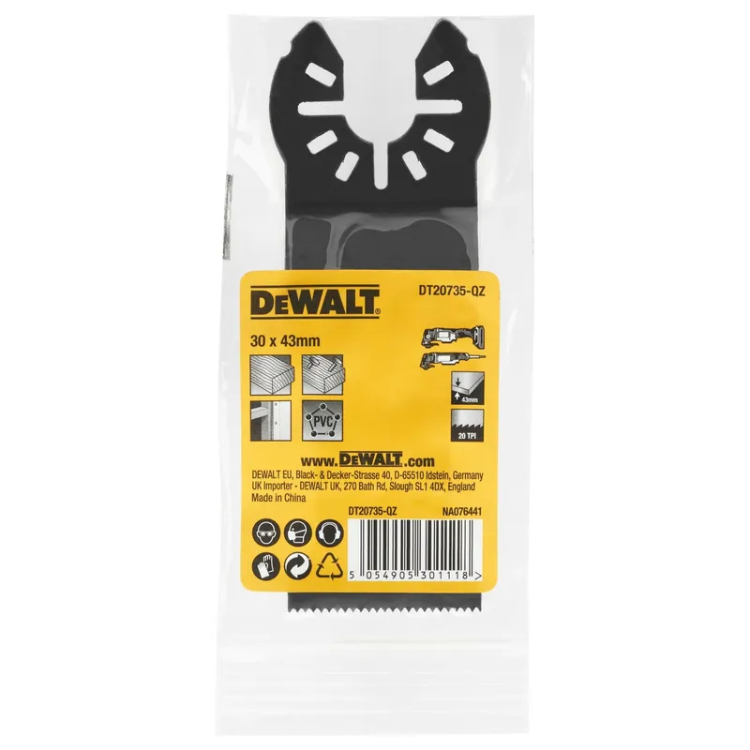 Насадка для многофункционального инструмента DeWALT 43х30мм
