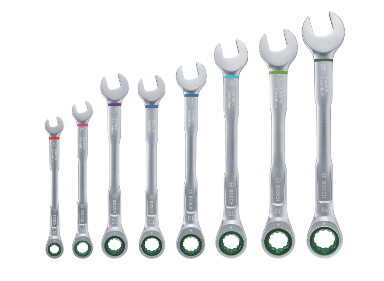 Набор комбинированных ключей с трещоткой, 8 шт