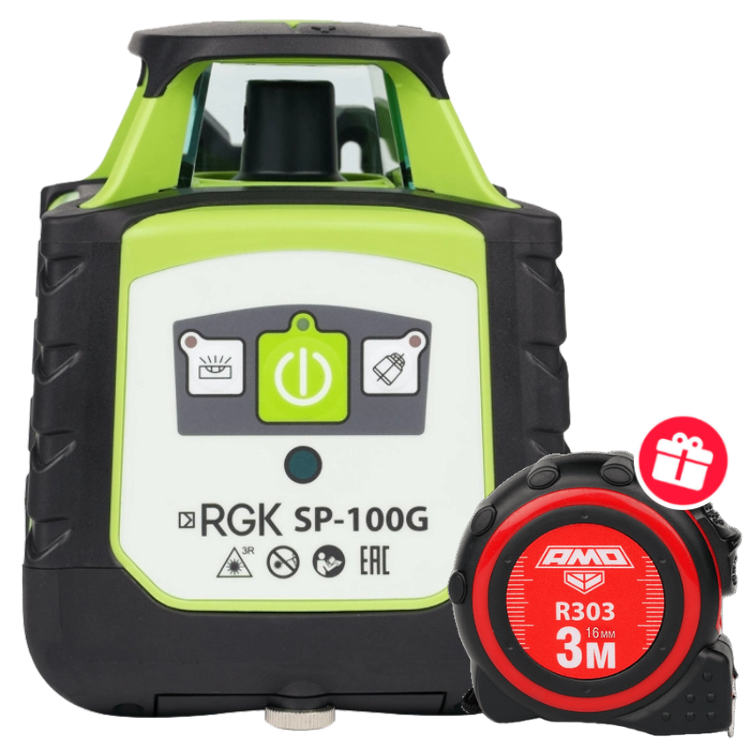 Ротационный нивелир RGK SP-100G, зеленый луч