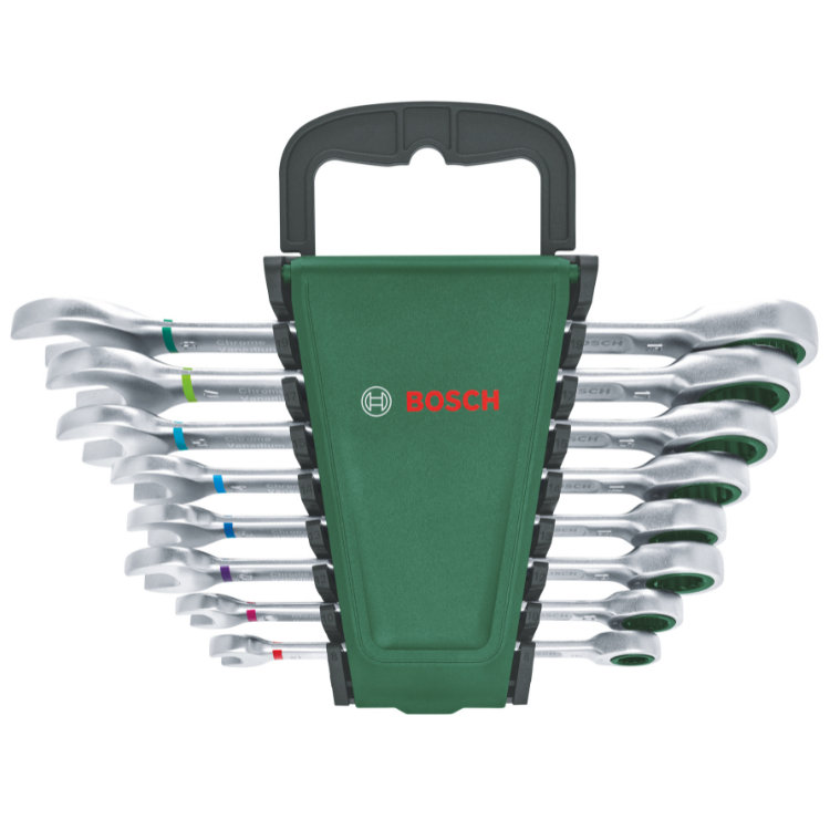 Набор комбинированных ключей с трещоткой, 8 шт