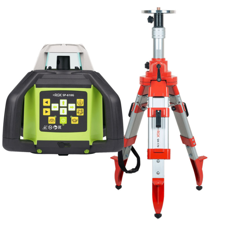 Комплект ротационный нивелир RGK SP-610G со штативом RGK SH-170