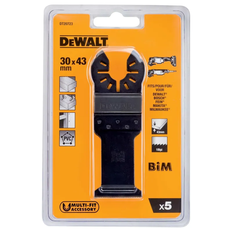 Насадка для многофункционального инструмента DeWALT 43x30 мм