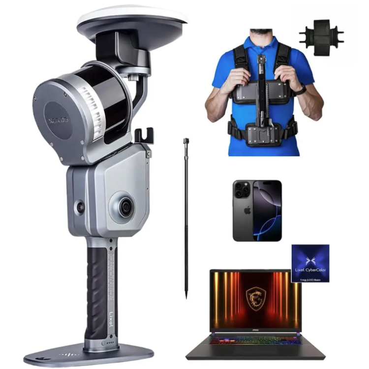 Комплект - лазерный SLAM сканер XGRIDS Lixel L2 Pro 16/120 RTK Survey Grade + Стабилизационный жилет L2 Pro + Веха L2 Pro + ПО Lixel Studio Online Activation + устройства для обработки данных