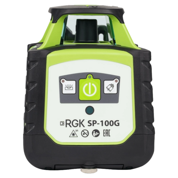 Комплект ротационный нивелир RGK SP-100G с раздвижным штативом и рейкой 3 м COMBO для точных измерений