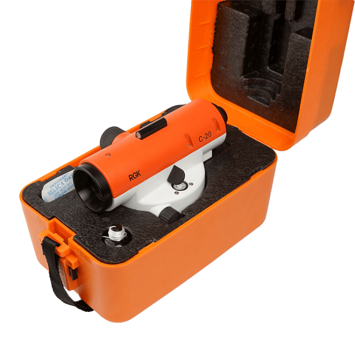 Комплект - оптический нивелир RGK C-20, рейка AMO S5 и штатив RGK S6-Z