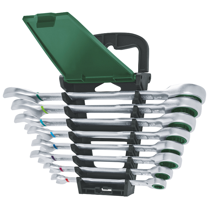 Набор комбинированных ключей с трещоткой, 8 шт