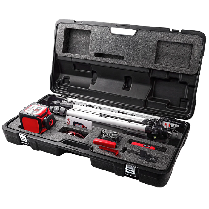 Комплект ротационный нивелир RGK SP-100 с элевационным штативом и рейкой 3 м COMBO