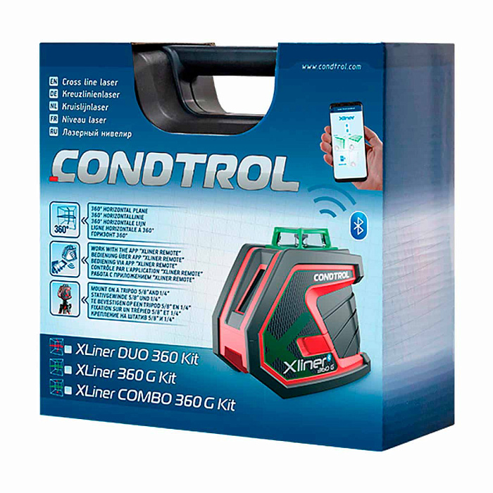 Лазерный нивелир Condtrol XLiner 360G Kit с зеленым лучом